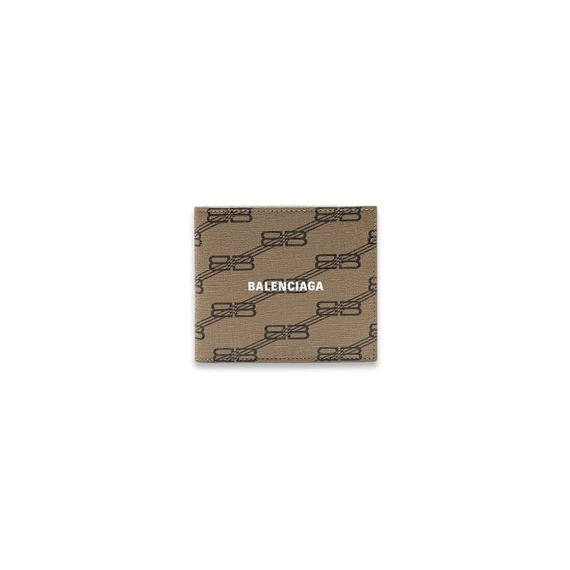 Balenciaga Signature Square Folded Wallet BB Monogram Coated