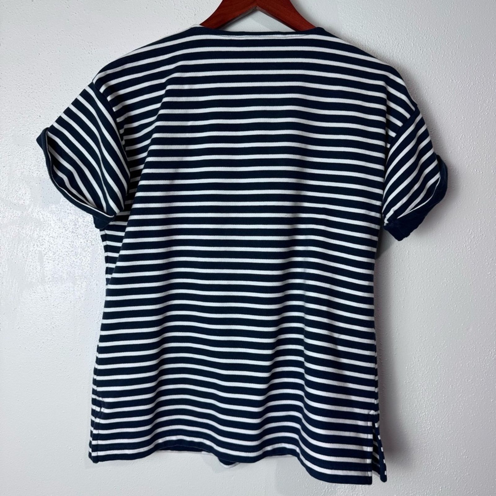 Orvis Orvis Navy & White Striped 3/4 Zip Popover Top Womens Med Size M / US 6-8 / IT 42-44 - 15 Thumbnail