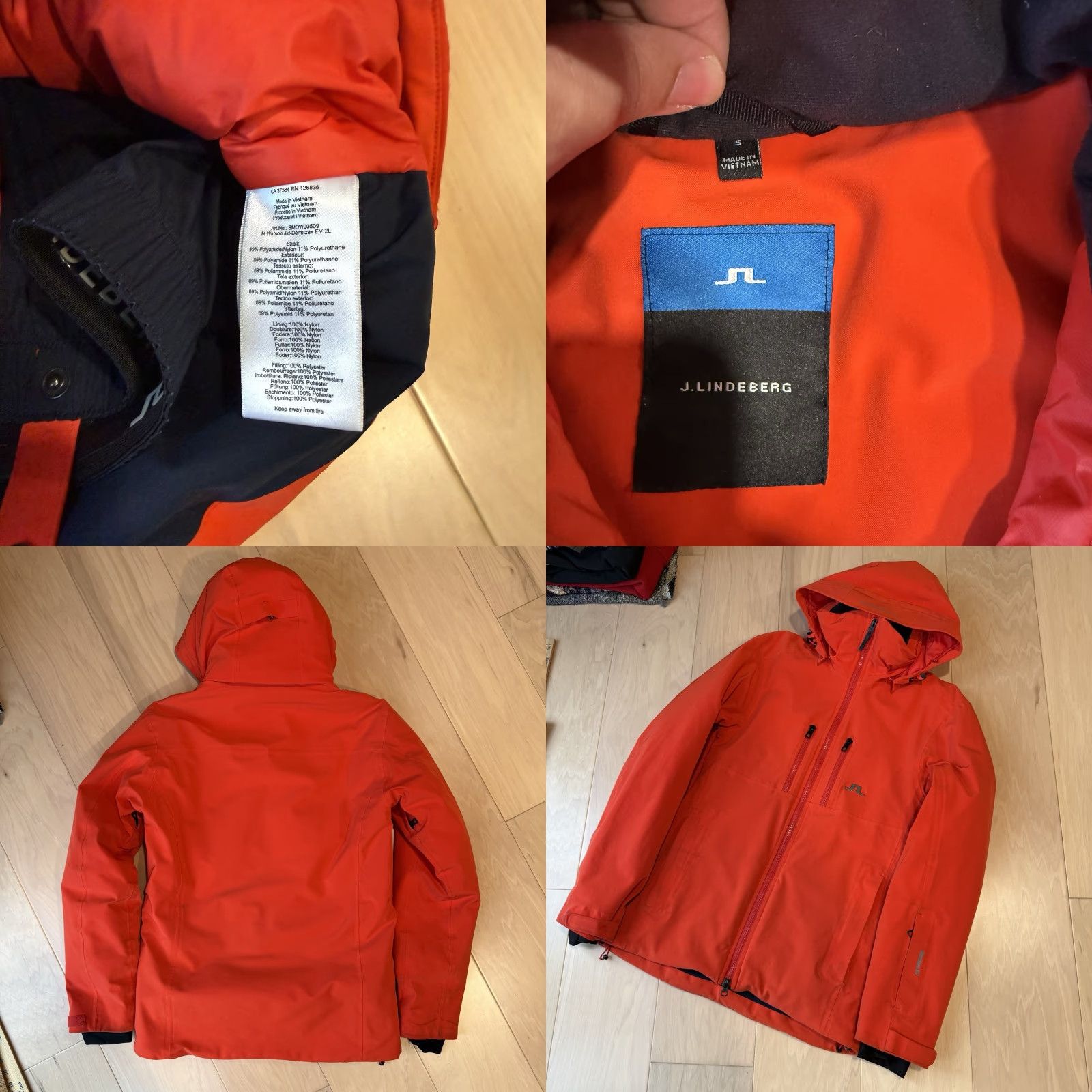 J.Lindeberg J Lindeberg Watson Ski Jacket Small Orange Full Zip Parka Winter Ski Snowboard Mens Size US S / EU 44-46 / 1 - 8 Thumbnail