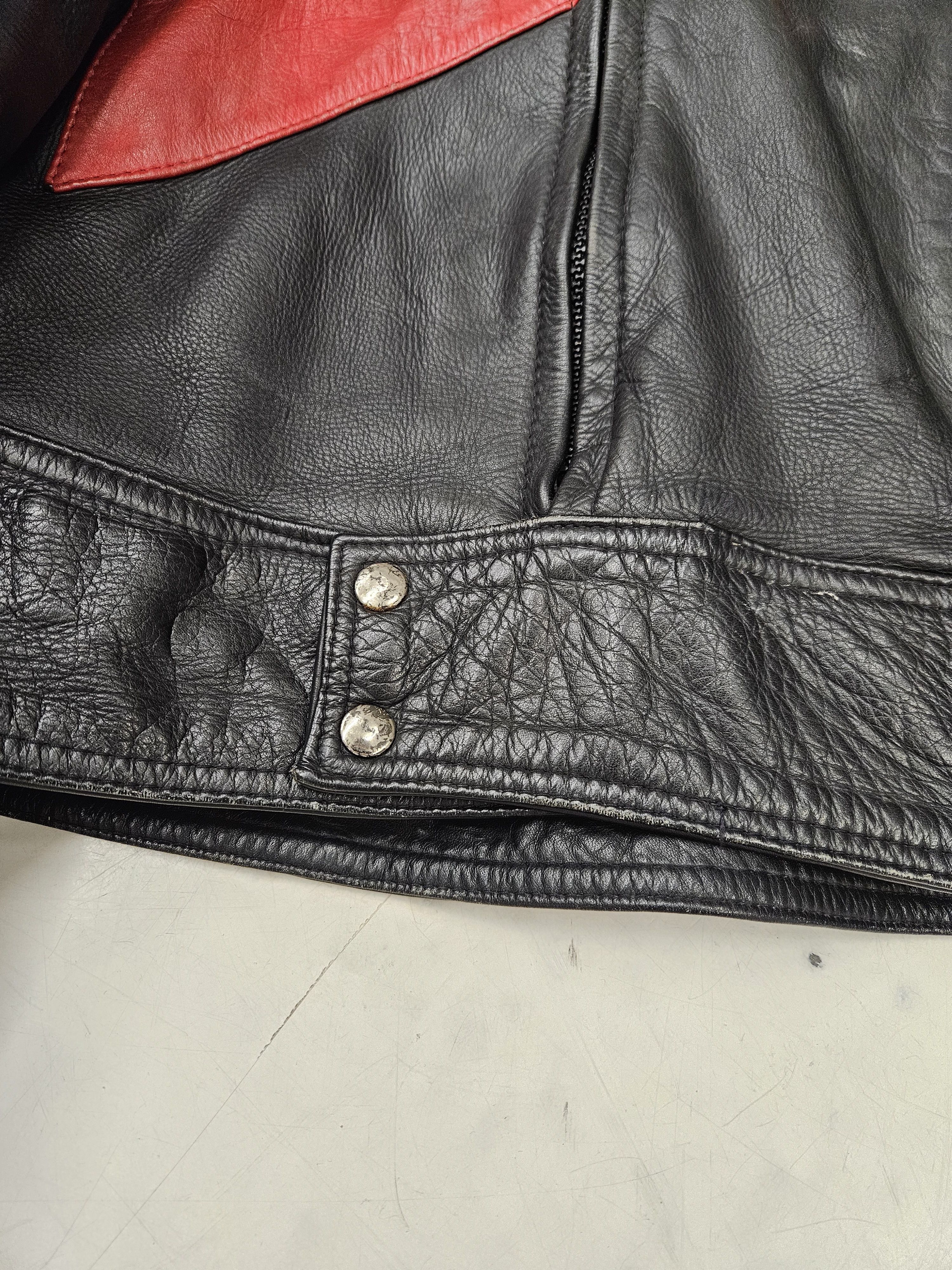 Genuine Leather × Vintage Vintage distressed biker racing leather jacket Size US S / EU 44-46 / 1 - 8 Thumbnail