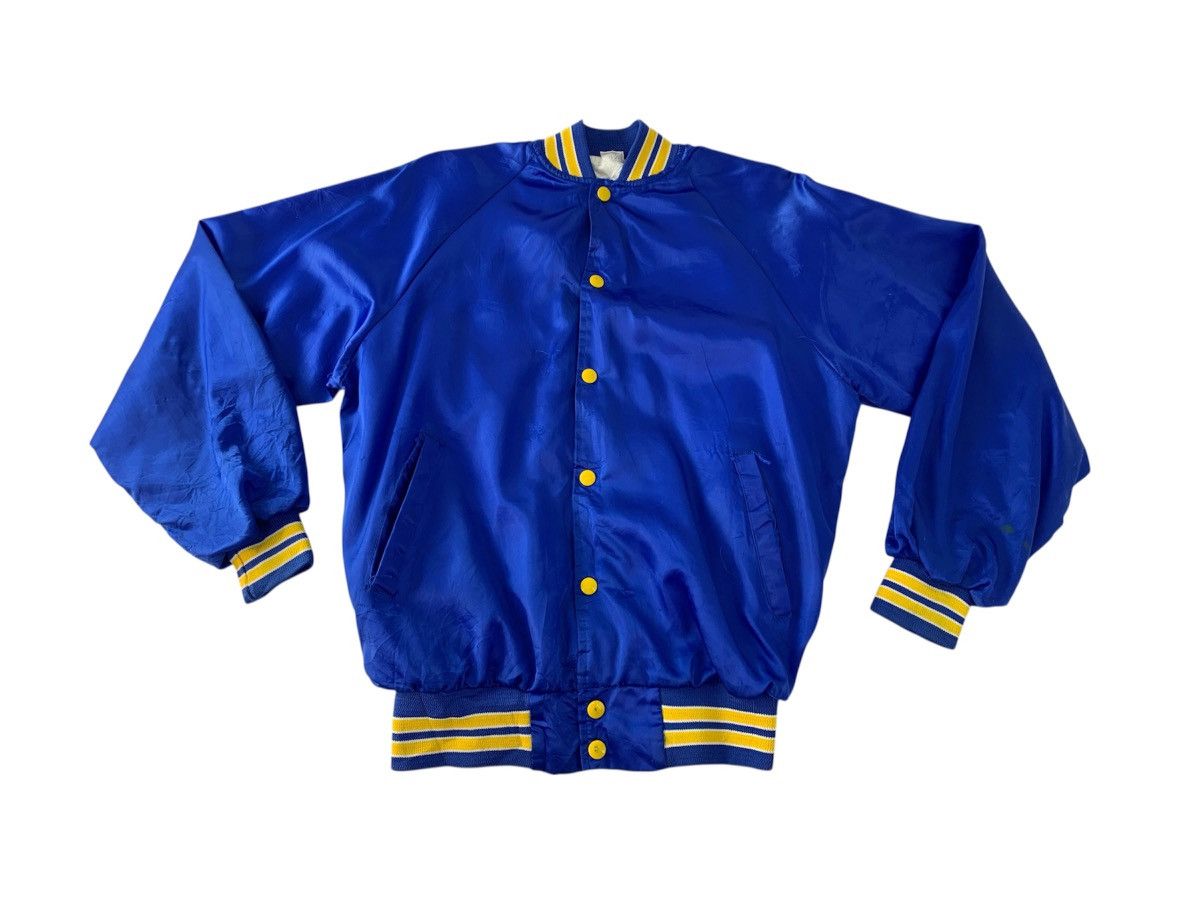 Other 90s Castle Knight Blue Satin Bomber Varsity Jacke Size US M / EU 48-50 / 2 - 1 Thumbnail