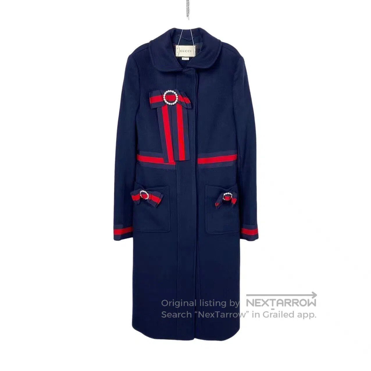 Gucci Guicci Wool coat with bow| Size XS / US 0-2 / IT 36-38 - 1 Thumbnail