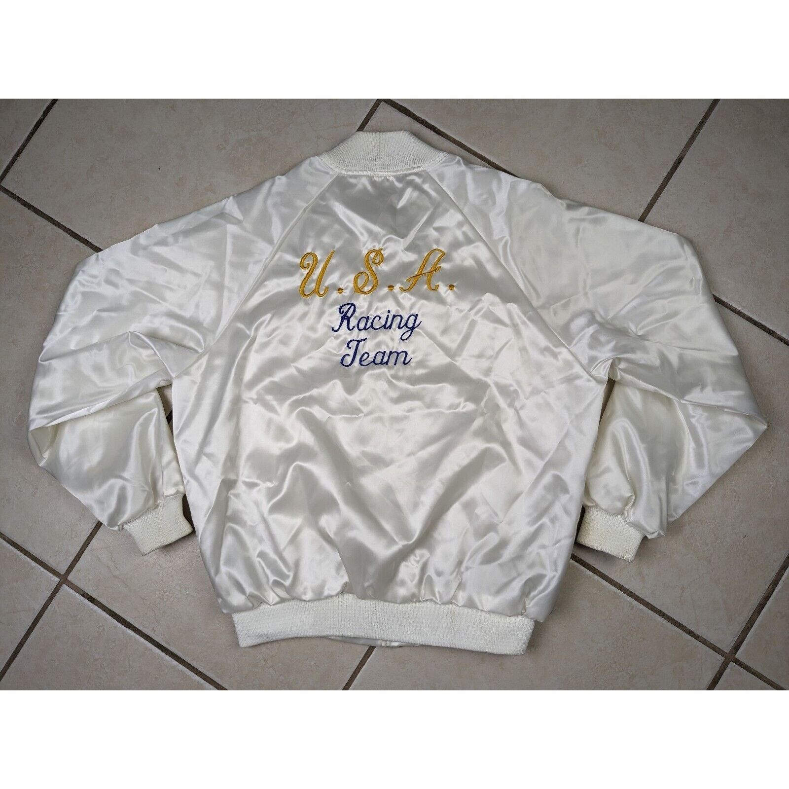 Other Vtg USA Racing Team Satin Bomber Snap Button Jacket Size US L / EU 52-54 / 3 - 1 Thumbnail