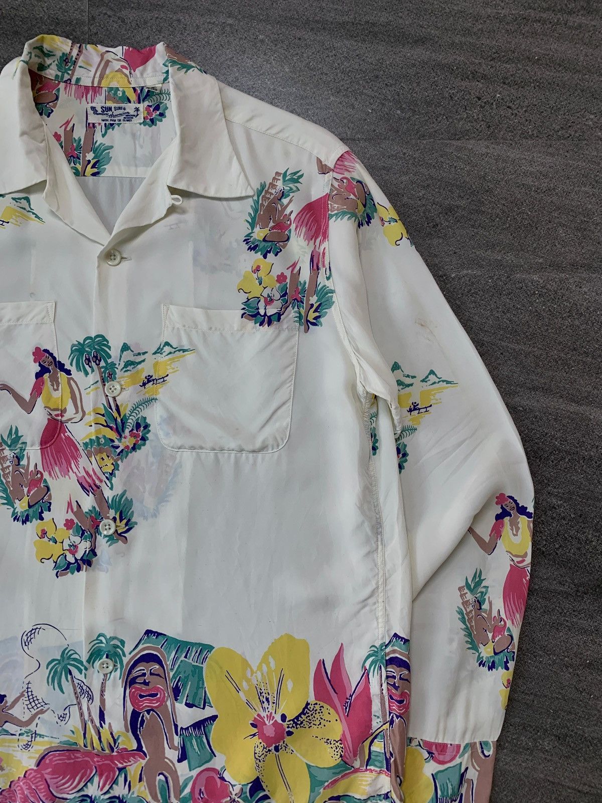 Sun Surf Double Pocket Aloha Long Sleeve Shirt Size US S / EU 44-46 / 1 - 3 Thumbnail