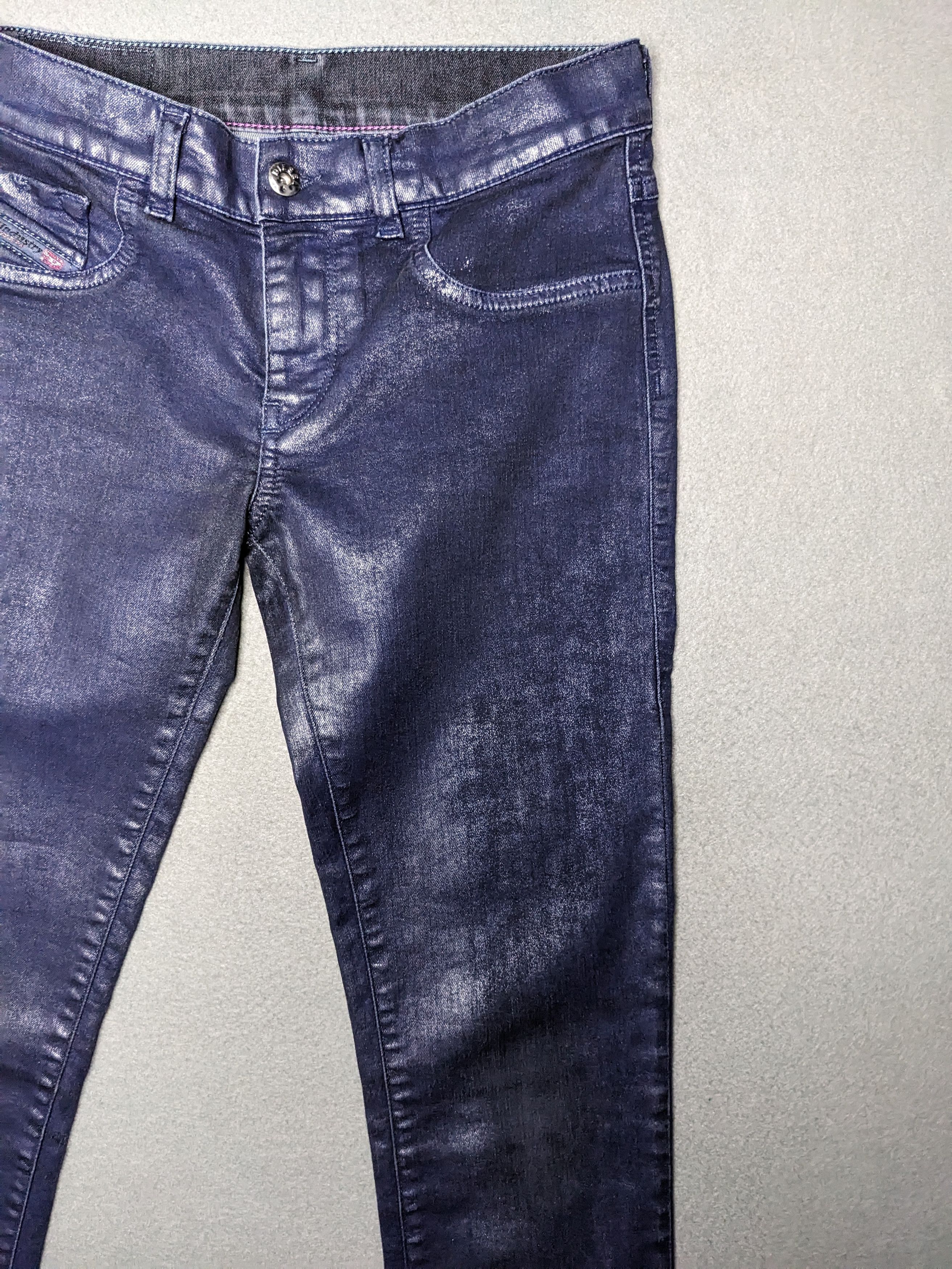 Diesel Diesel Livier SP Jeans Coated Denim 28x33 Skinny Low Rise Size 26" / US 2 / IT 38 - 5 Thumbnail