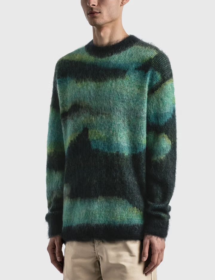 image of Acne Studios Klinac Mohair Knit Sweater in Green, Men's (Size Large)