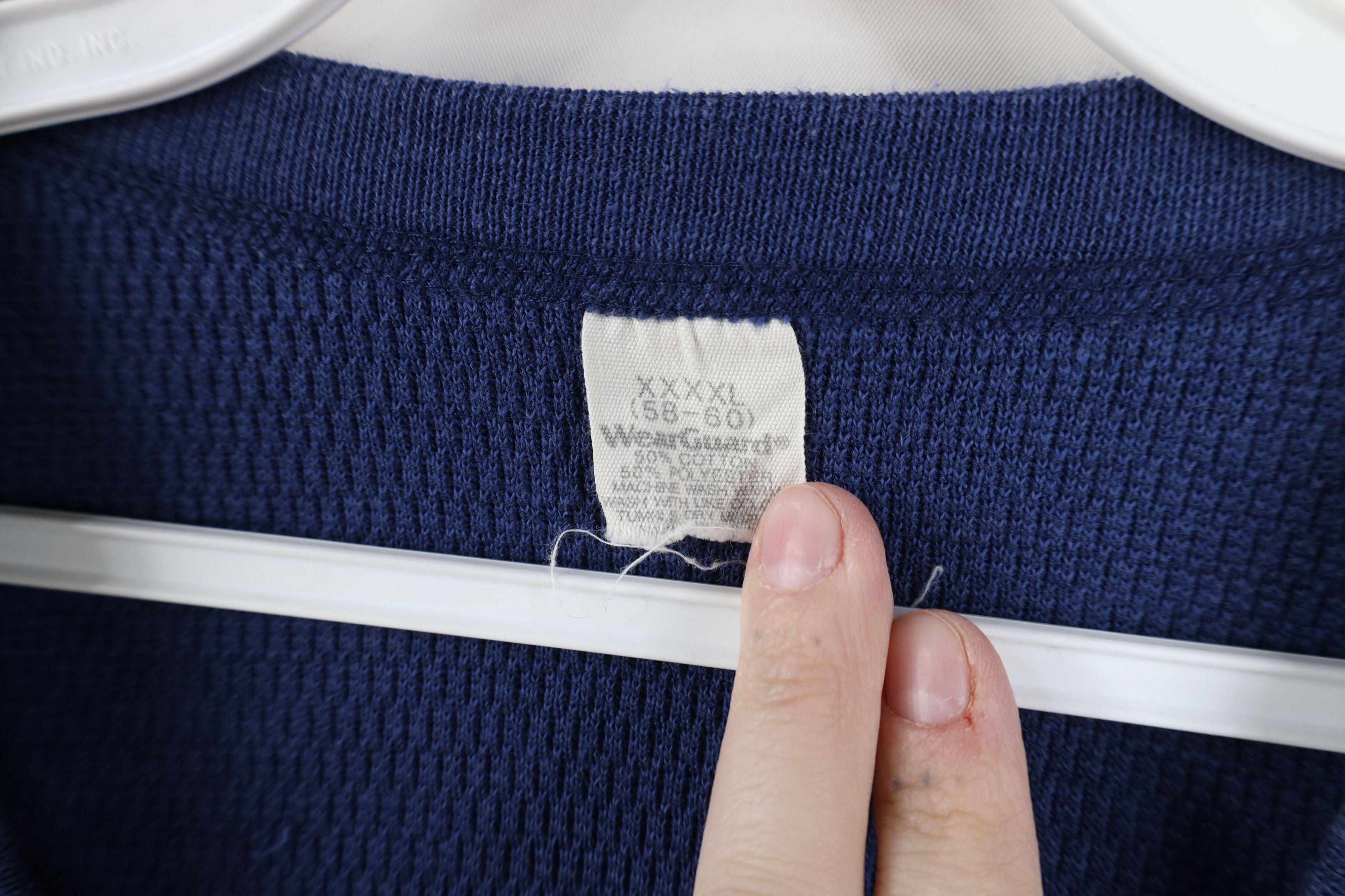 Vintage Vintage 90s Streetwear Thermal Waffle Knit T-Shirt Blue USA Size US XXL / EU 58 / 5 - 7 Thumbnail