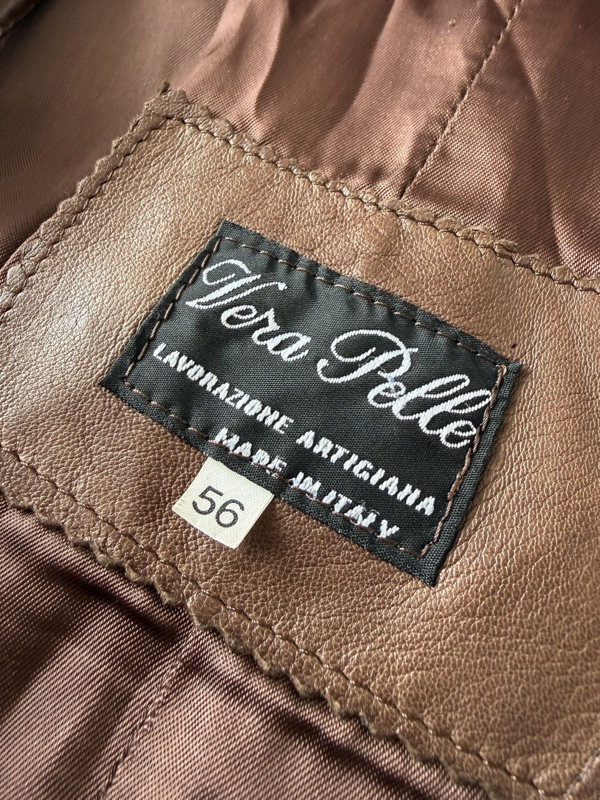 Vera Pelle VTG Vera Pelle Leather Zip Brown Jacket Straps Antique Style Size US XL / EU 56 / 4 - 13 Thumbnail