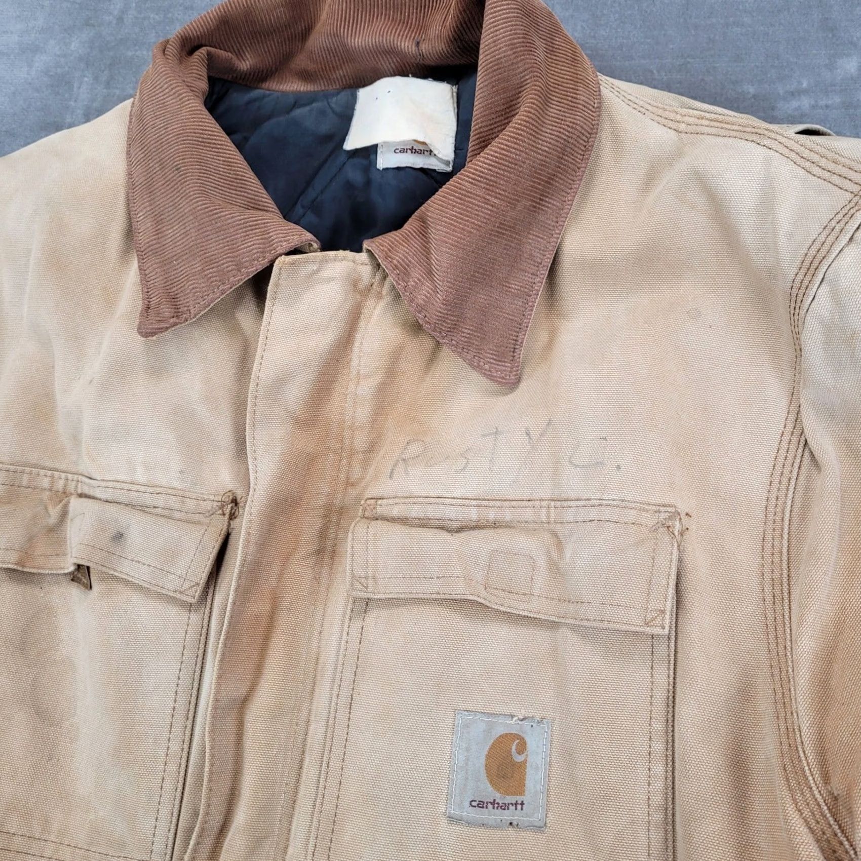 Carhartt VINTAGE Carhartt Mens XL Tan Brown Duck Canvas Arctic Traditional Coat Size US XL / EU 56 / 4 - 3 Thumbnail