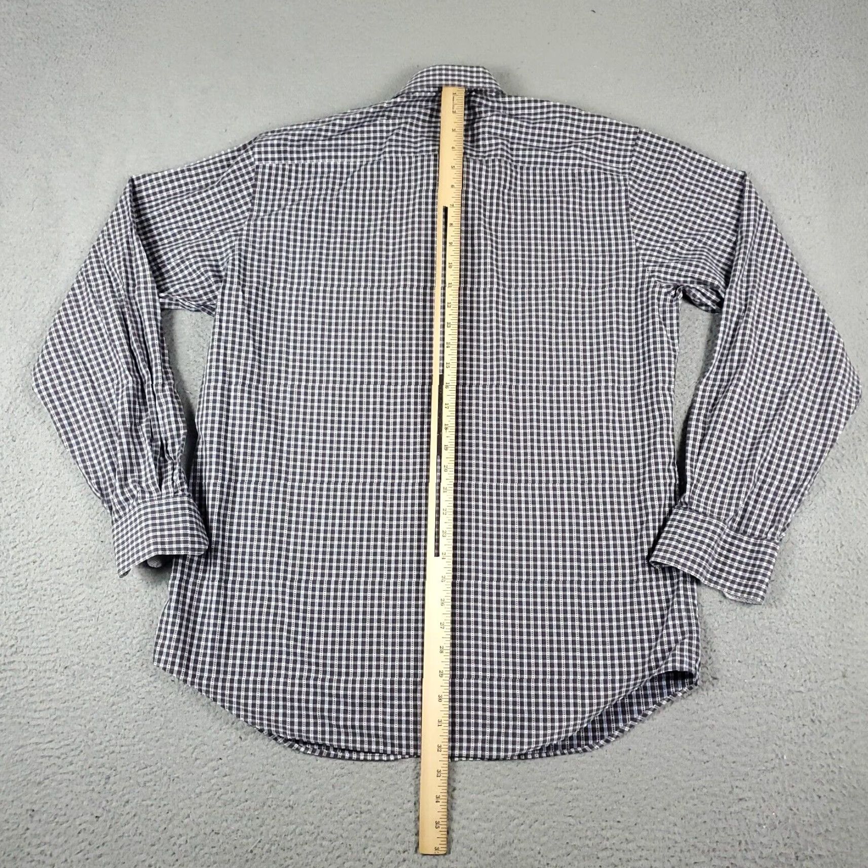 BUGATCHI Bugatchi Uomo Shirt Mens XL Gray Plaid Button-Up Long Sleeve Cotton Classic Fit Size US XL / EU 56 / 4 - 3 Thumbnail