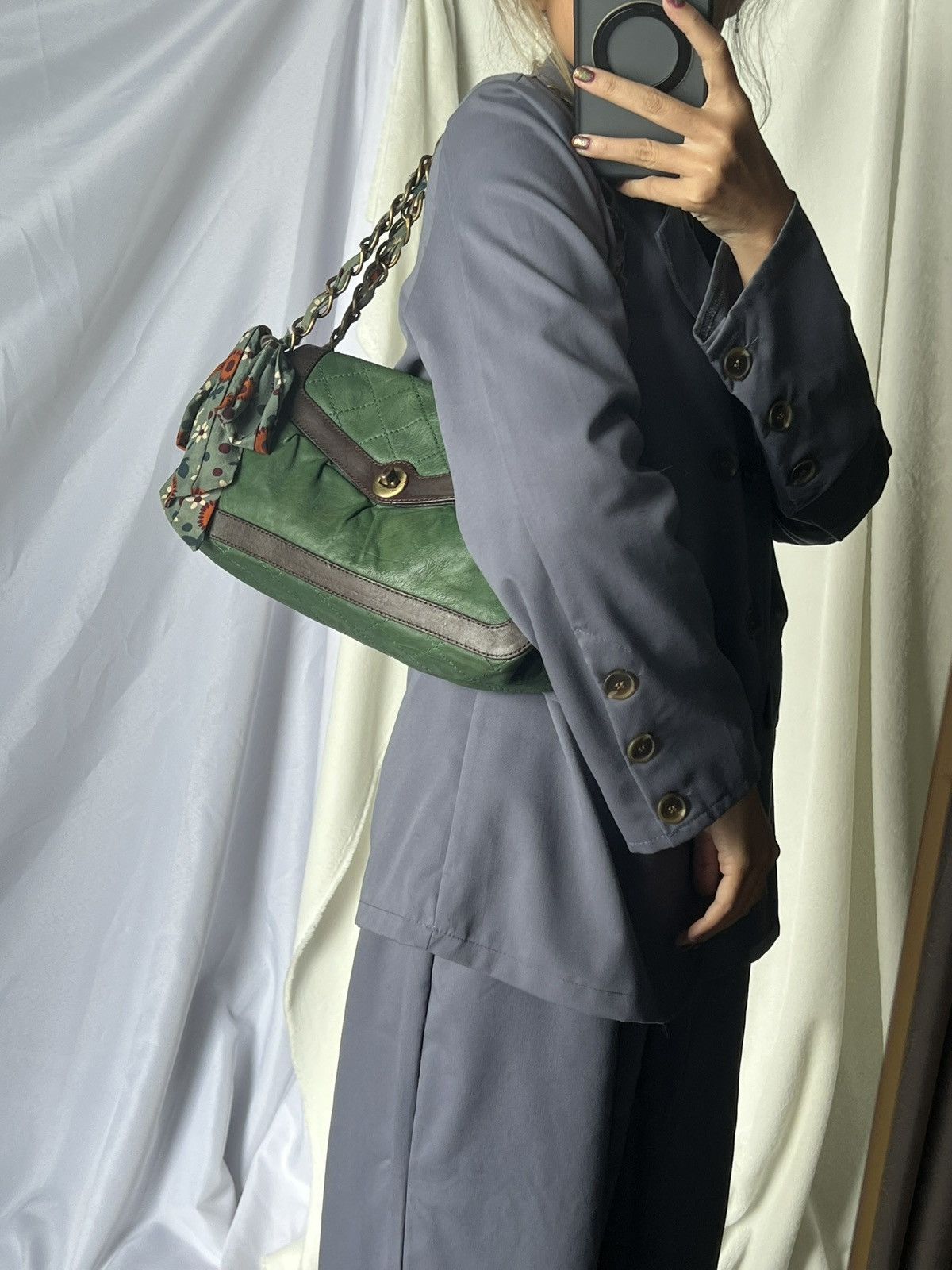 Moschino Moschino “Chain Scarf Green” Shoulder Bag Size ONE SIZE - 19 Thumbnail