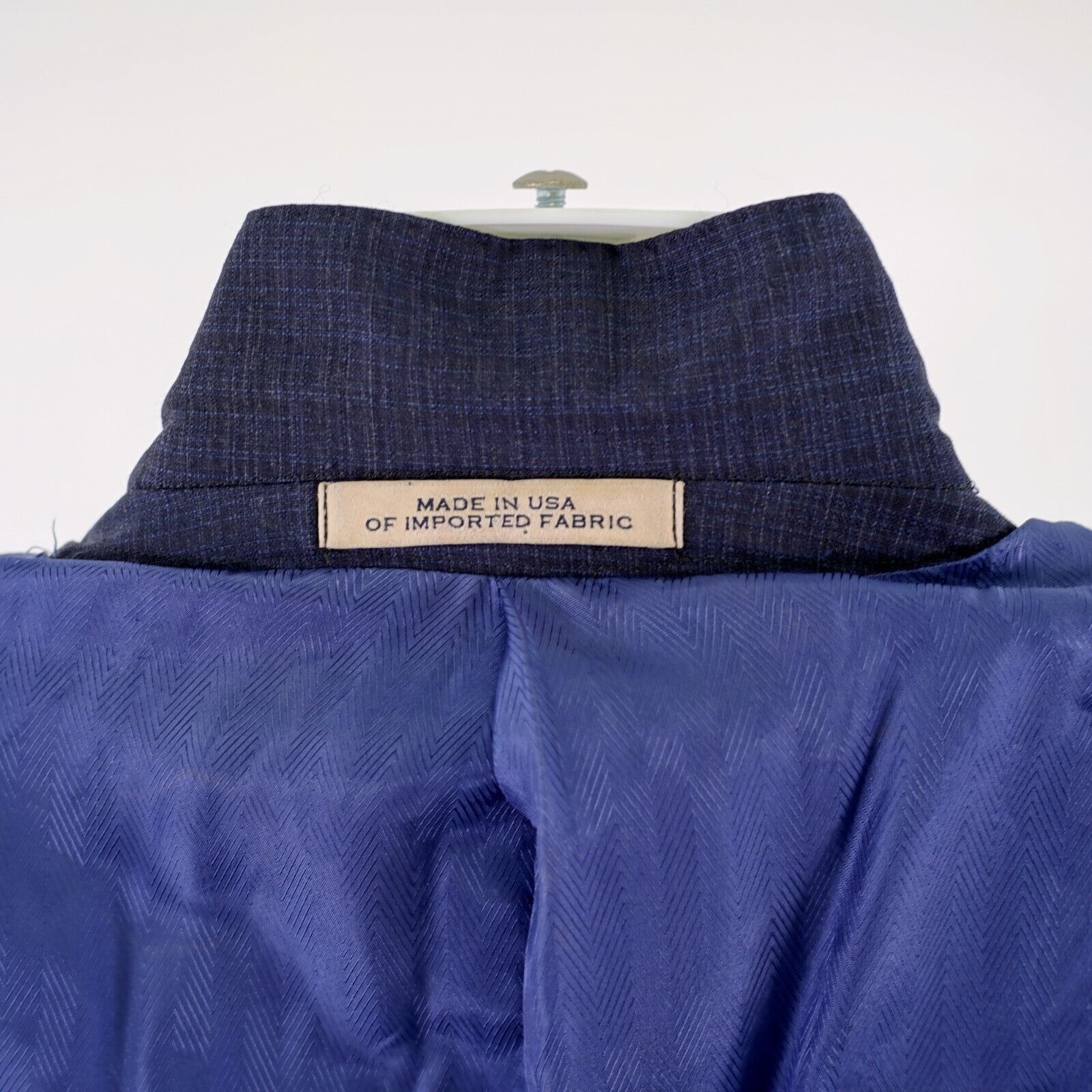 Joseph Abboud Joseph Abboud Reda Super 110s Wool Blue Check 40R 2 Button S Size 40R - 13 Thumbnail
