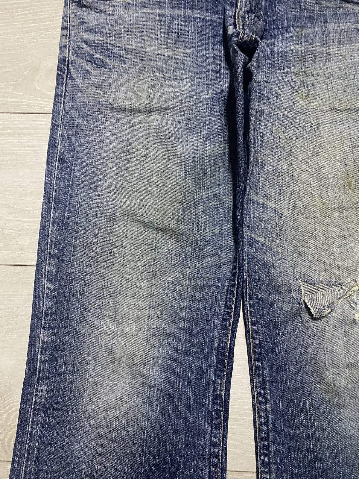 Edwin Japanese Brand Edwin Blue Trip Grunge Distressed Loose Jeans Size US 35 - 7 Thumbnail