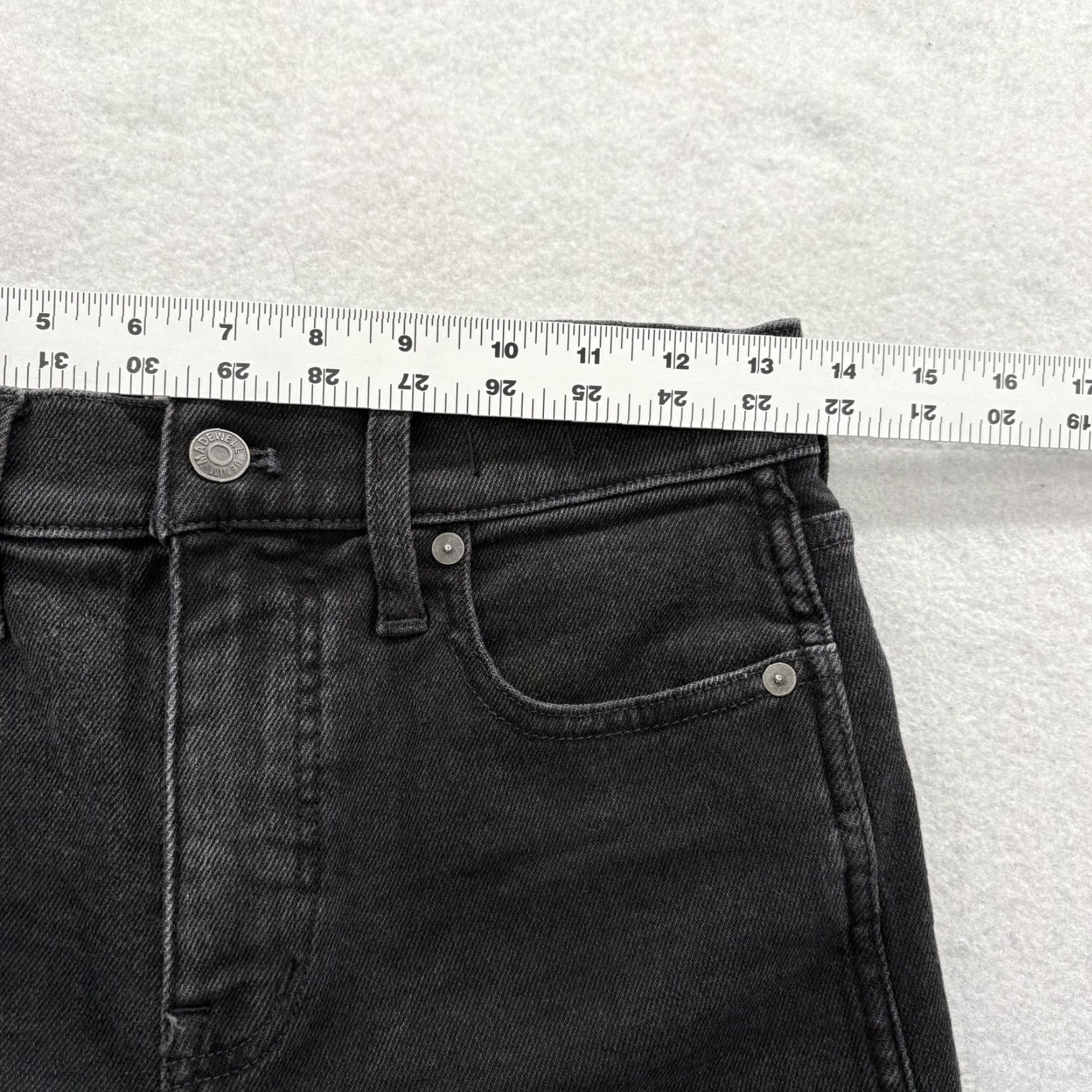 Madewell Madewell Jeans Flared Jeans Womens 25P Black Charcoal Wash Stretch High Rise 5-Pocket Denim Size 42" / US 20 - 7 Thumbnail