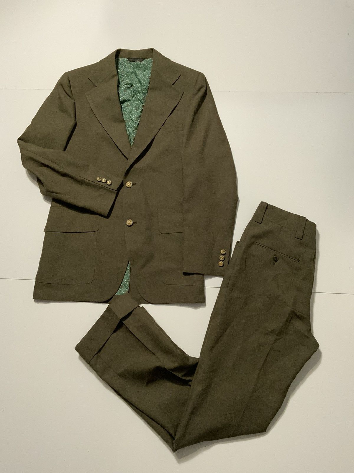 Vintage Cricketeer Karstens Union Made Polyester Suit Jacket & Pants Size 38R - 1 Thumbnail