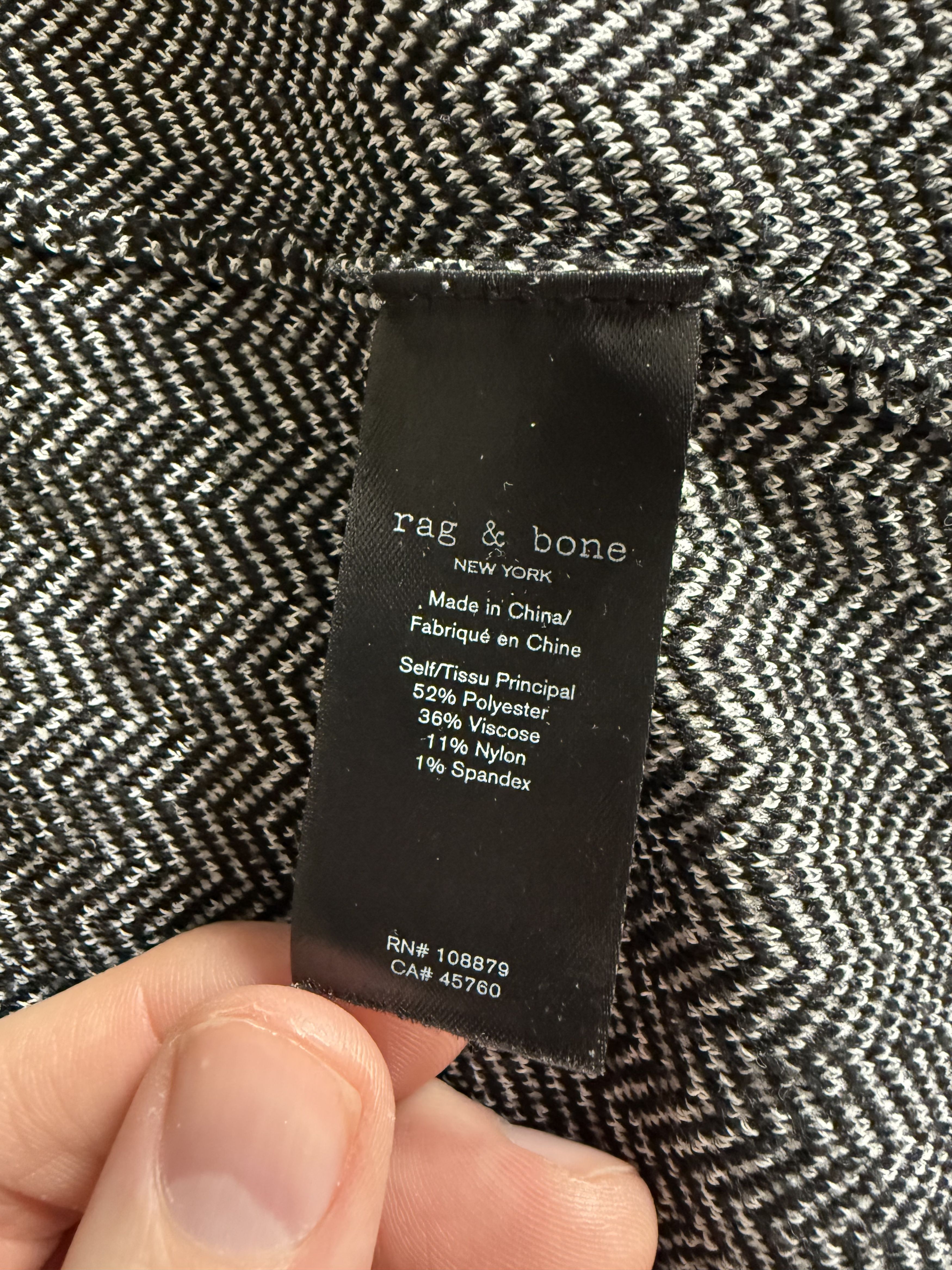 Rag & Bone Herringbone Snap Front Avery Button Down Shirt Size US M / EU 48-50 / 2 - 7 Thumbnail