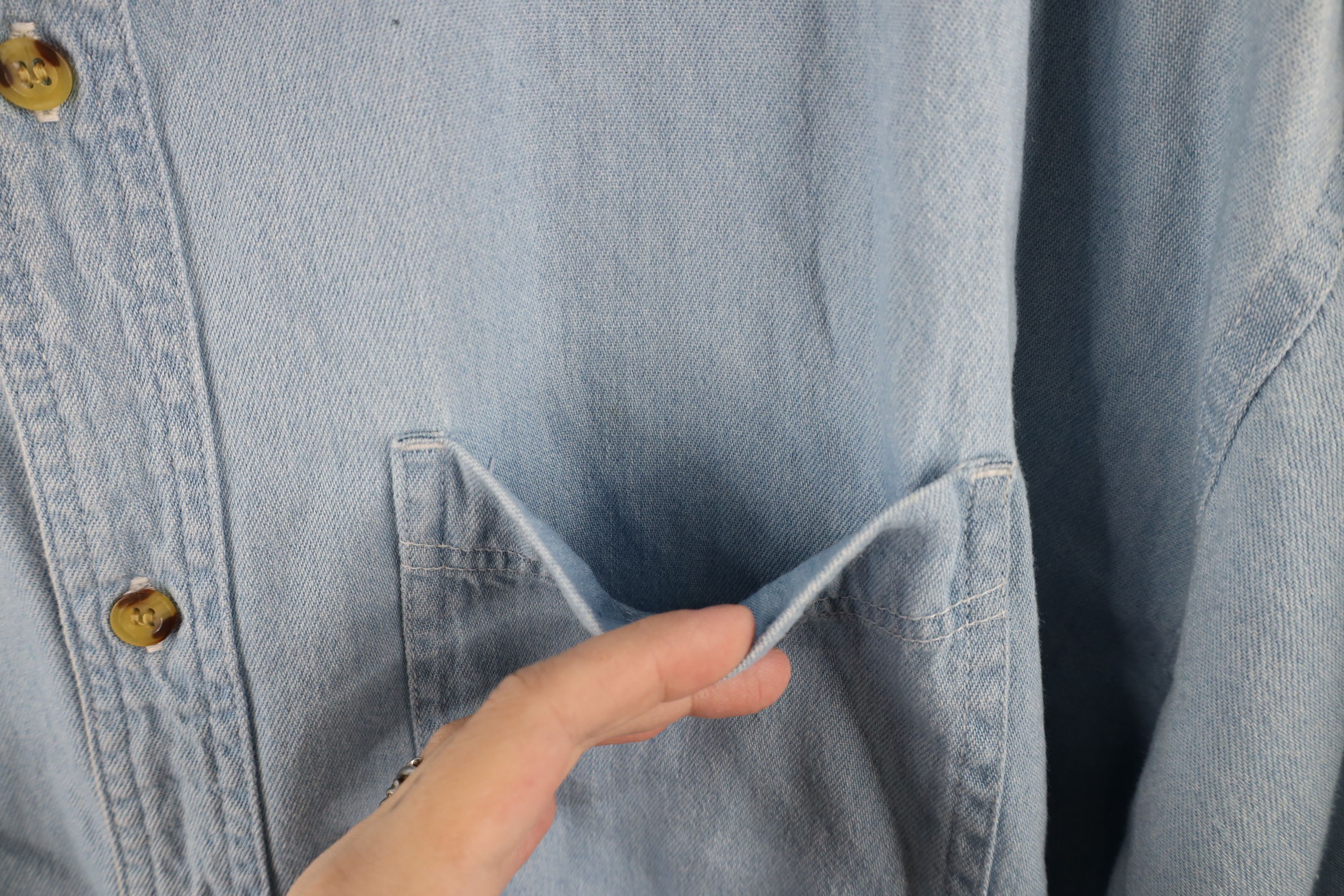 Vintage Vintage 90s Streetwear Short Sleeve Denim Button Down Shirt Size US XXL / EU 58 / 5 - 4 Thumbnail