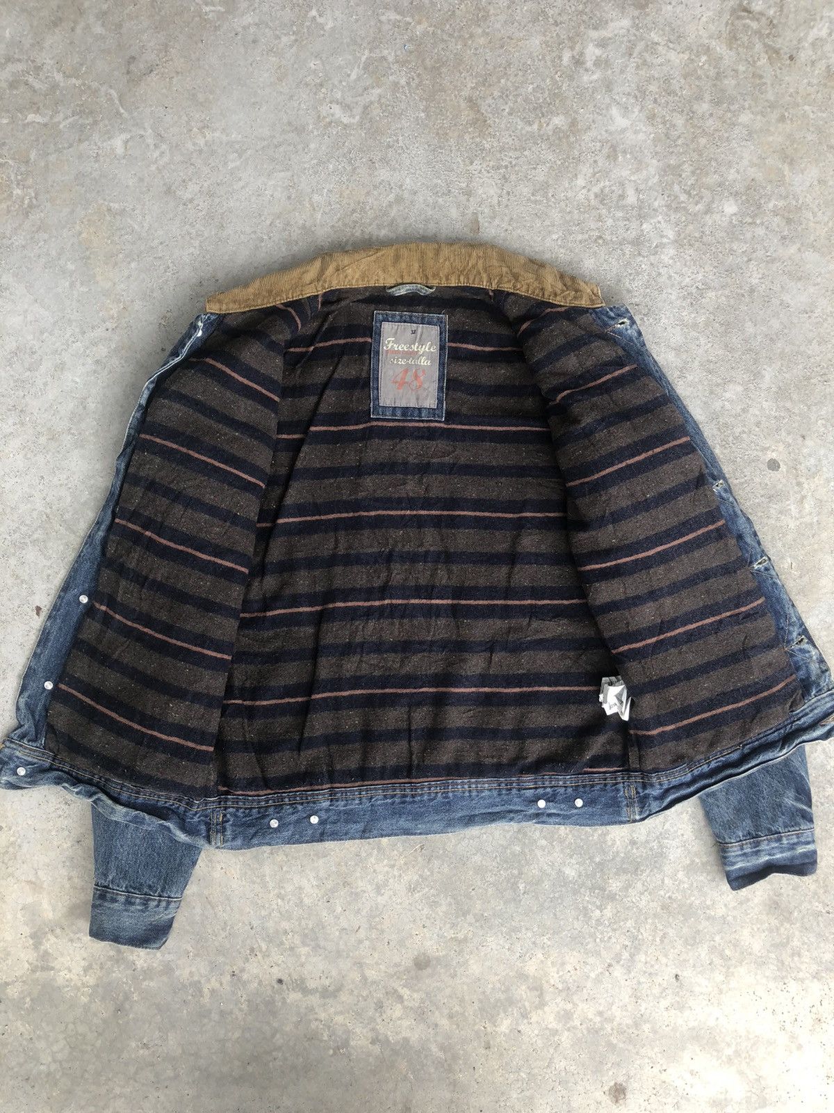Japanese Brand Blanket Lined Green Denim Jacket Distressed Size US M / EU 48-50 / 2 - 2 Thumbnail