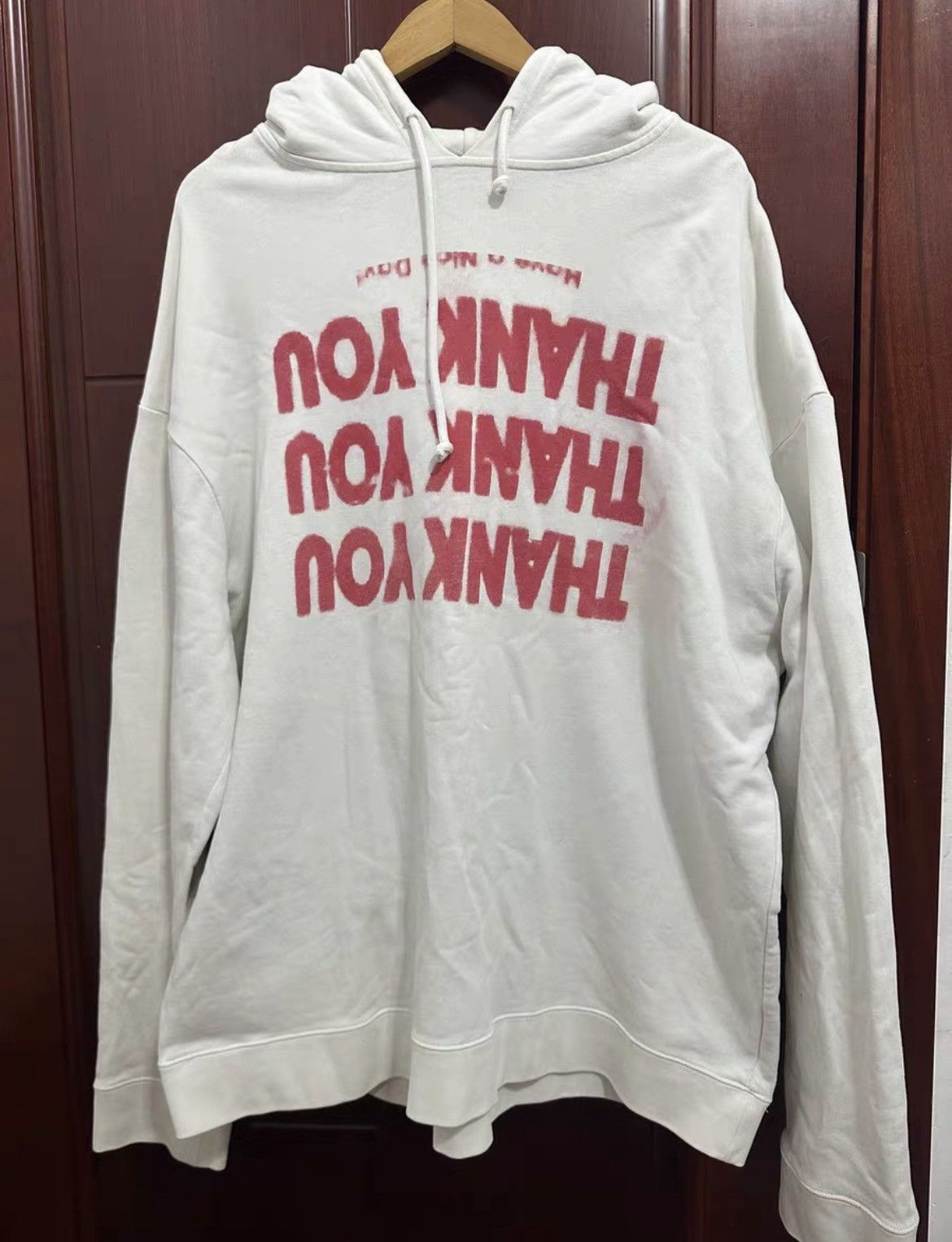 正規 RAF SIMONS FW17/18 Thank You Hoodie Raf Simons Raf Simons FW 17/18 'Thank you' white hoodie | Grailed