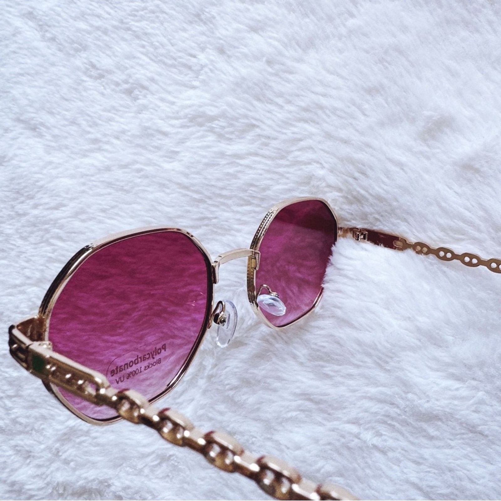 Other Phoebe Dark Pink Geometric Sunglasses Size ONE SIZE - 6 Thumbnail