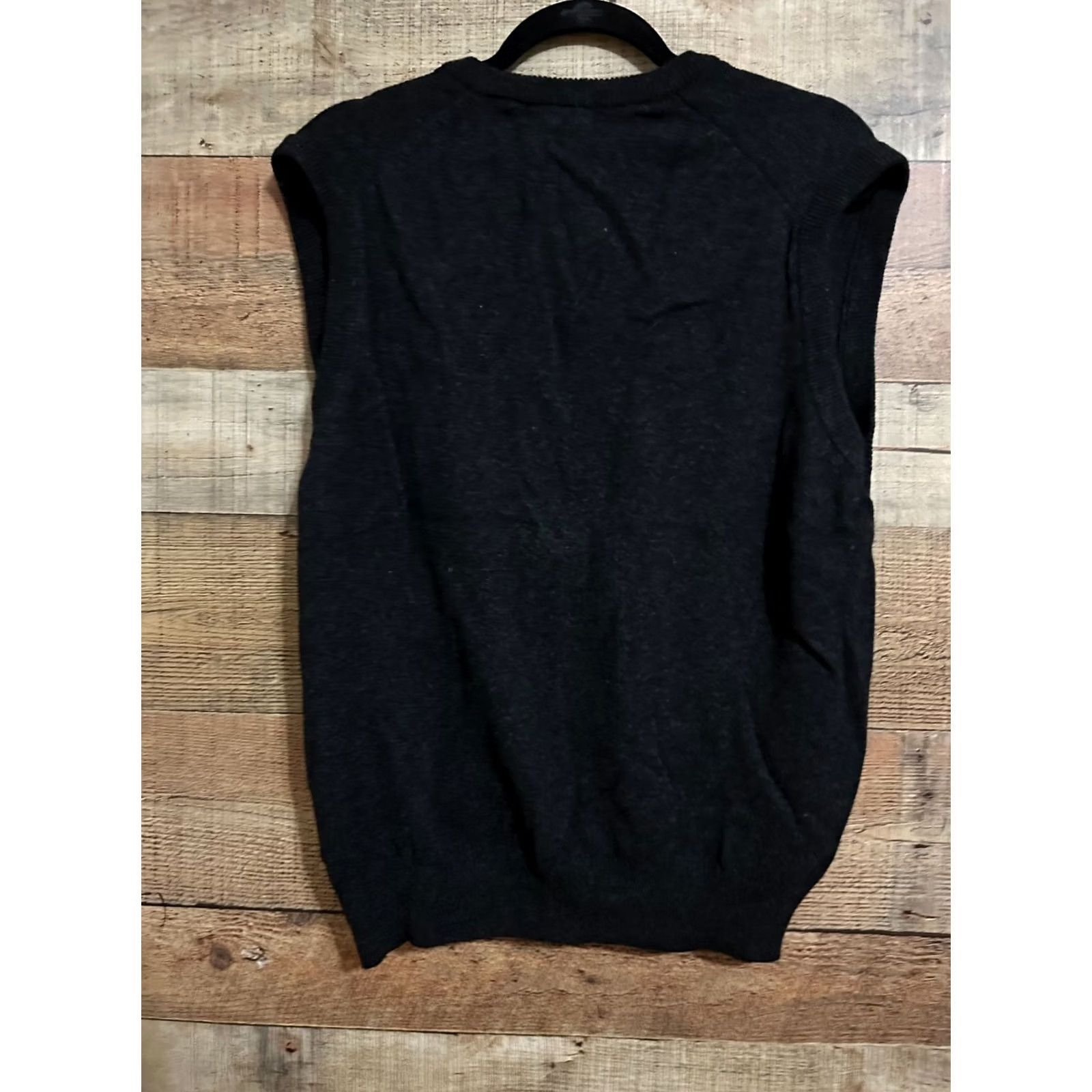 Vintage L.L. Bean Sweater Vest Men's Large Lambswool Pullover V-Neck Dark Blue Knit Size US L / EU 52-54 / 3 - 2 Thumbnail