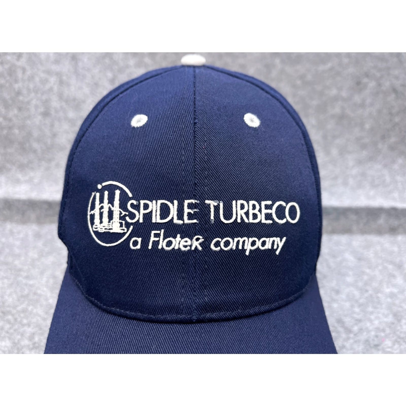 Vintage Unique Headwear Spidle Turbeco Hat Cap Adjustble One Size Adult Blue Polyester Blend Golf Hat Men Twill Logo Outdoor 90s? Size ONE SIZE - 2 Thumbnail