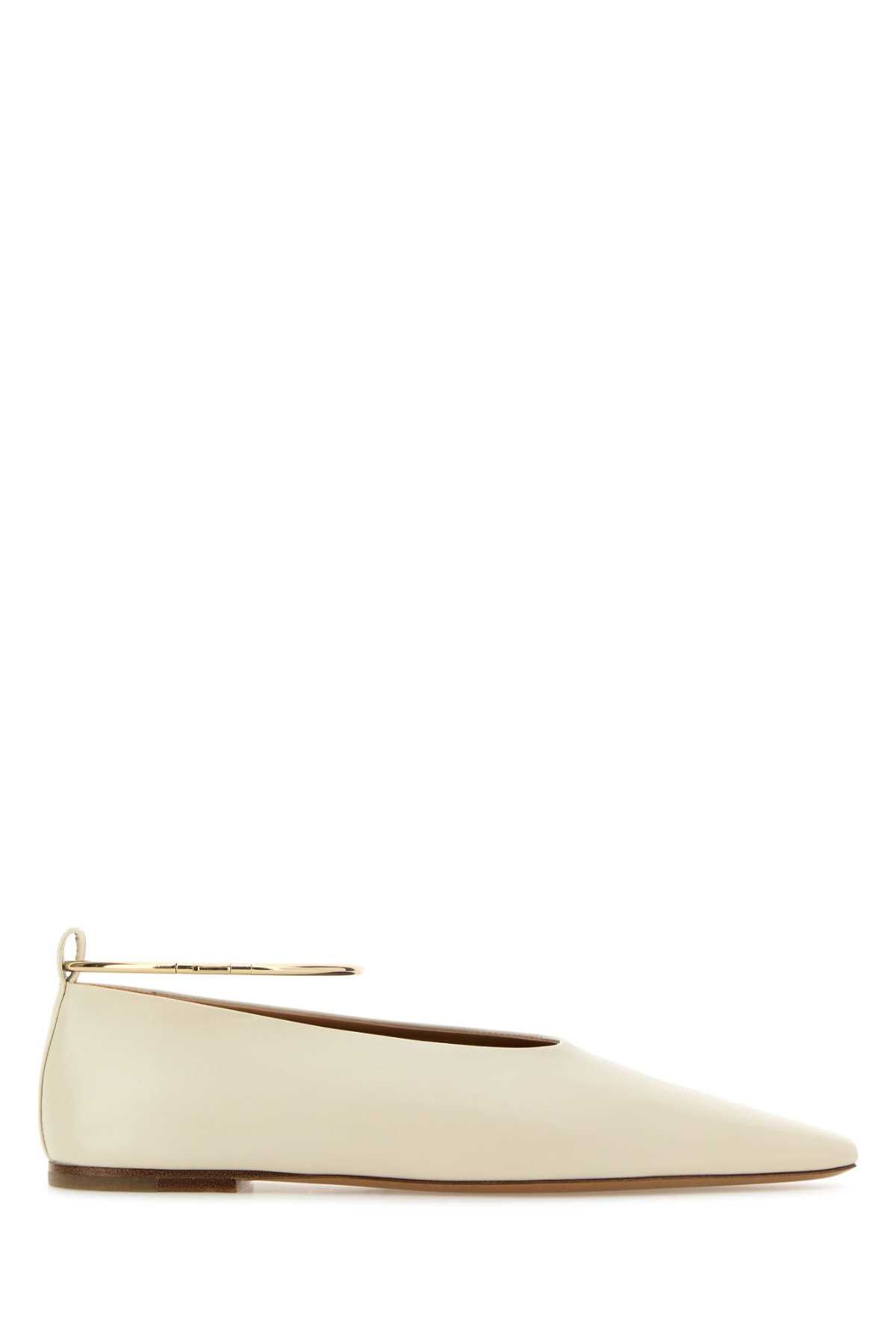 Jil Sander Ivory Leather Ballerinas Size US 6.5 / IT 36.5 - 1 Thumbnail