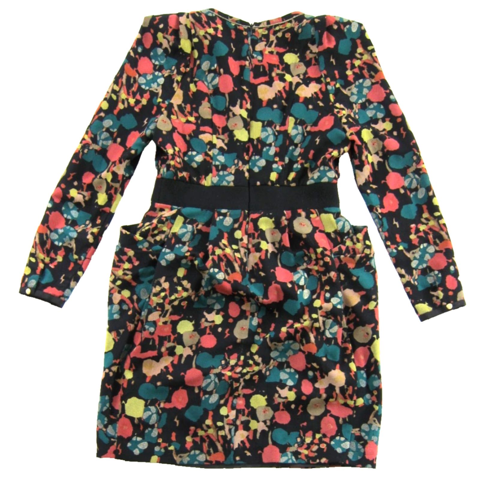 Anthropologie Mcginn Knightsbridge Anthropologie Orange Green Long Sleeve Pocket Dress S/38 Size S / US 4 / IT 40 - 2 Thumbnail