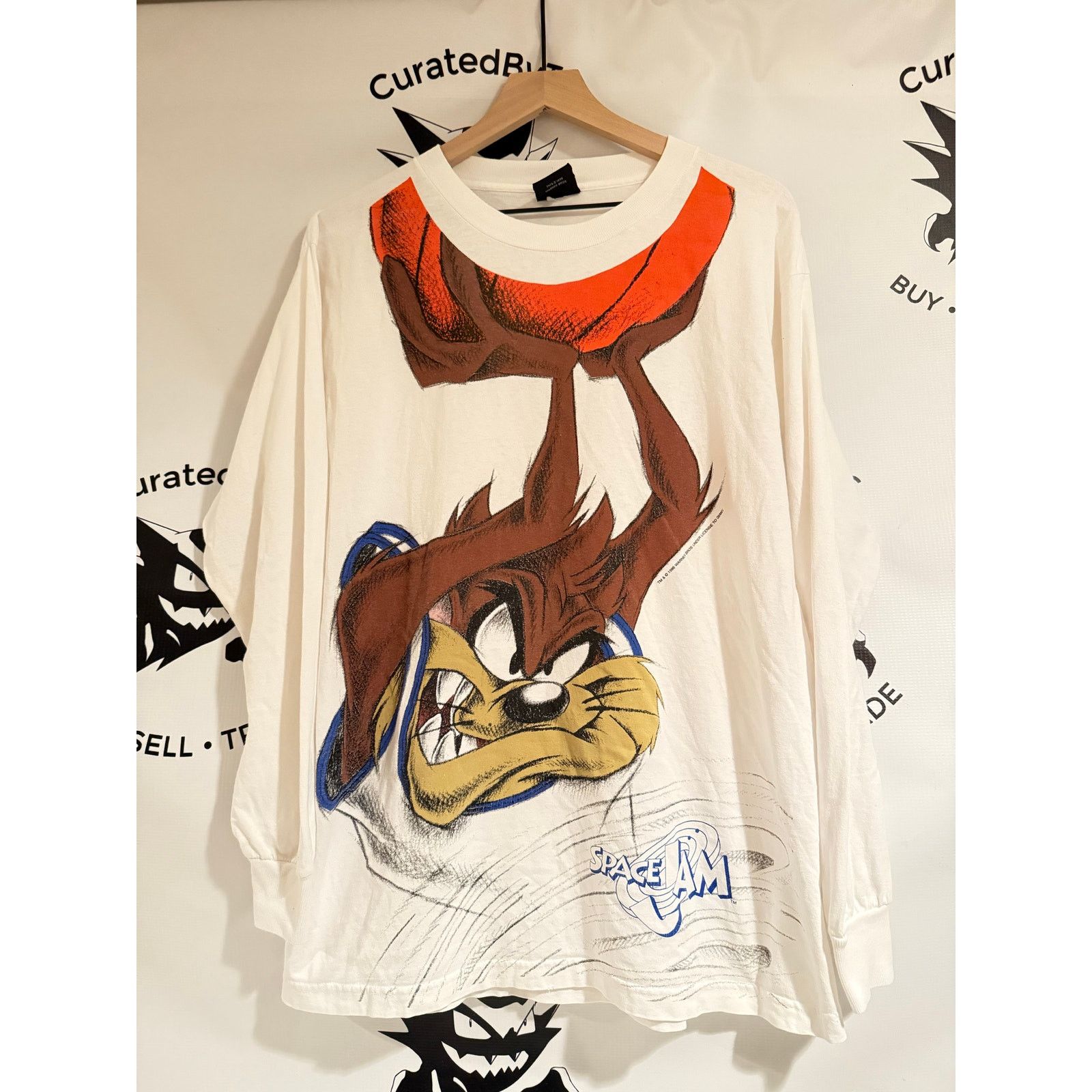 Warner Bros Vintage Warner Brothers Space Jam Longsleeve Shirt Large Taz Size US L / EU 52-54 / 3 - 1 Thumbnail
