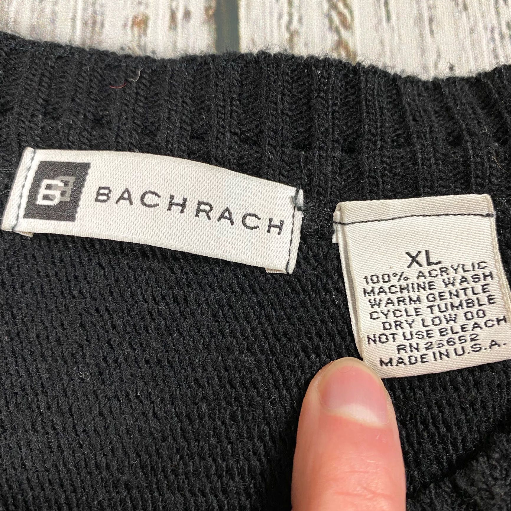 Velour VINTAGE BACHRACH BLACK TEXTURED VELOUR STRIPED CREW NECK SWEATER XL Casual Men Size US XL / EU 56 / 4 - 4 Thumbnail