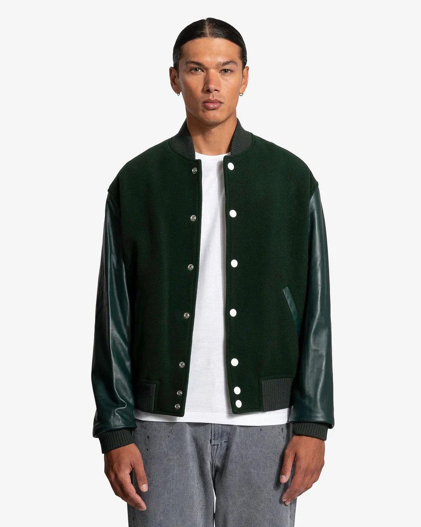 Marni oc11z1024 Soft Wool Felt Bomber in Spherical Green Size US S / EU 44-46 / 1 - 2 Thumbnail