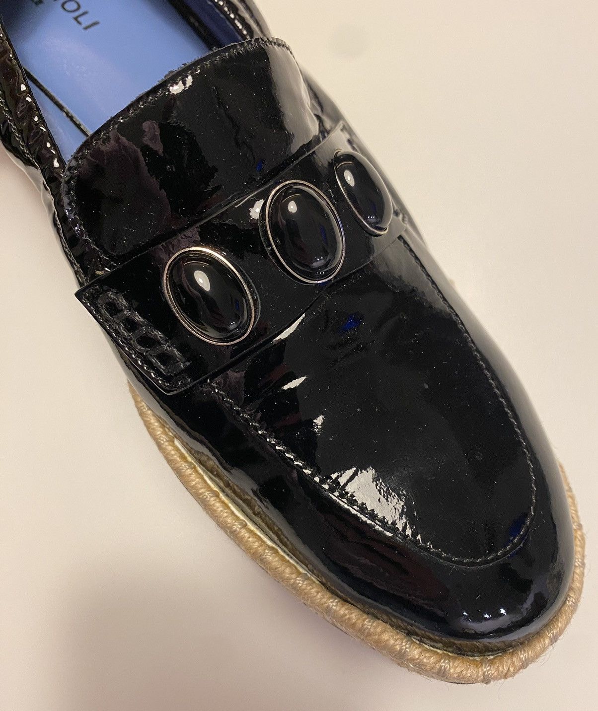 Quercioli Loafers in patent leather with semiprecious stones Size US 7 / IT 37 - 1 Thumbnail