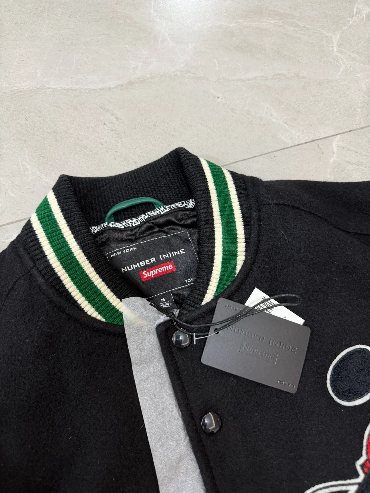 Number (N)ine × Supreme Supreme x NUMBER(N)INE x Mickey Mouse WEEK8 Varsity Jacket Size US M / EU 48-50 / 2 - 3 Thumbnail