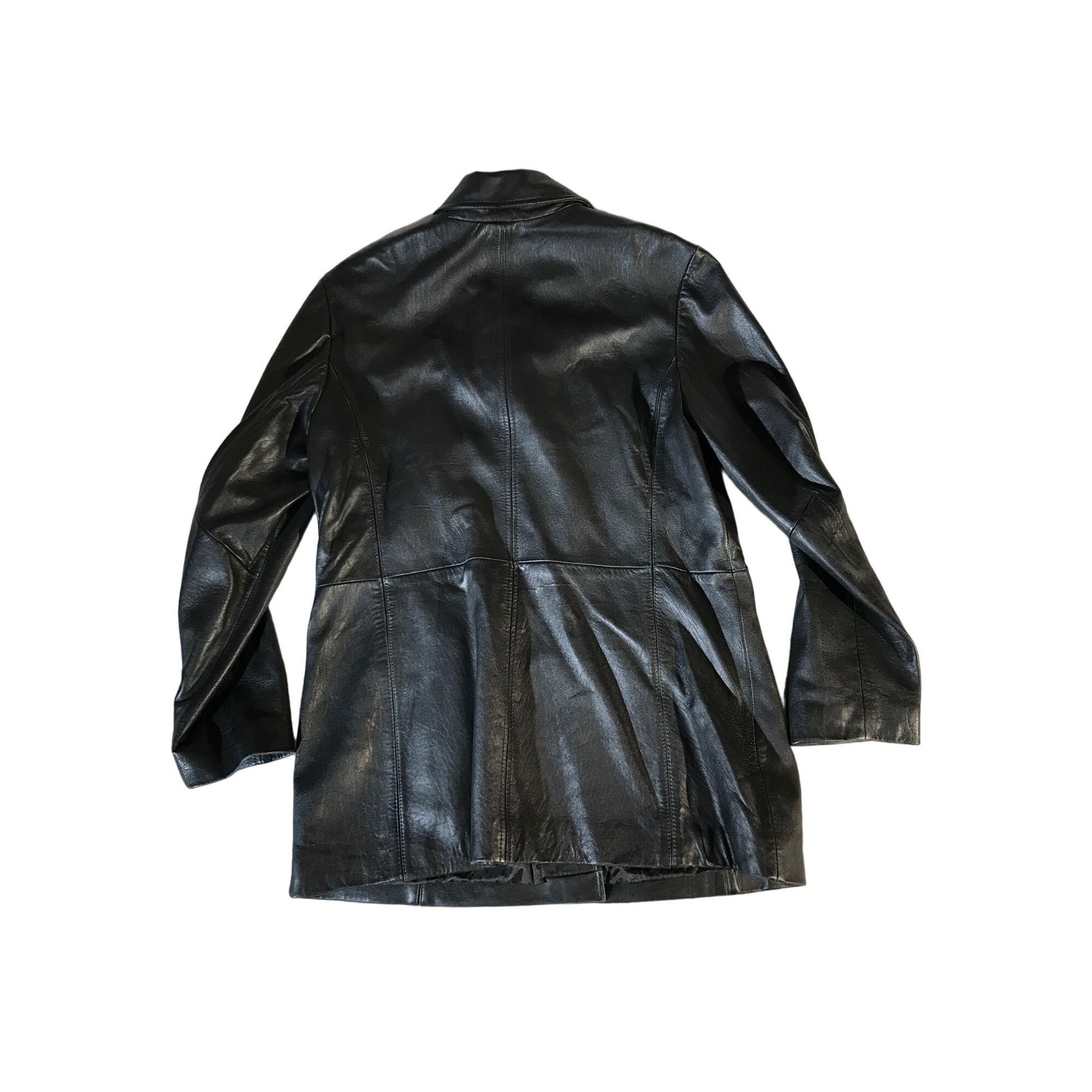 Vintage Jacqueline Ferrar Womens Vintage Black Lambskin Leather Coat Size L / US 10 / IT 46 - 2 Thumbnail