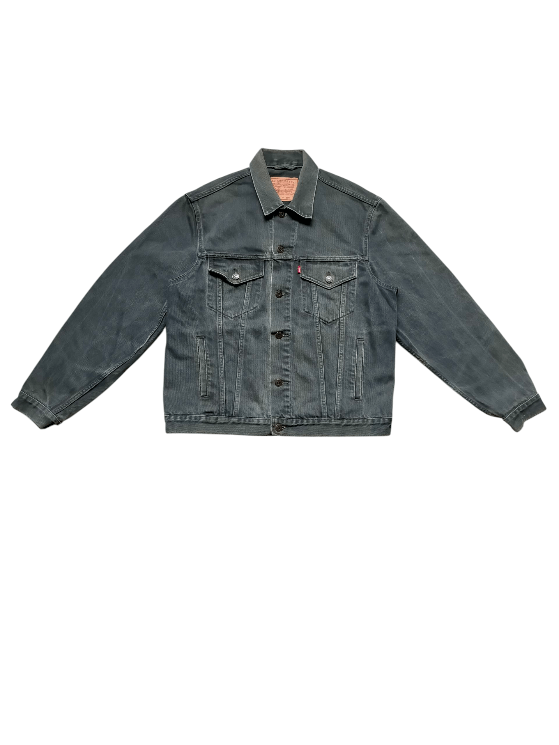 Levi's Vintage 90s Levis 503 Super Black Trucker Jacket Jeans Size US L / EU 52-54 / 3 - 5 Thumbnail