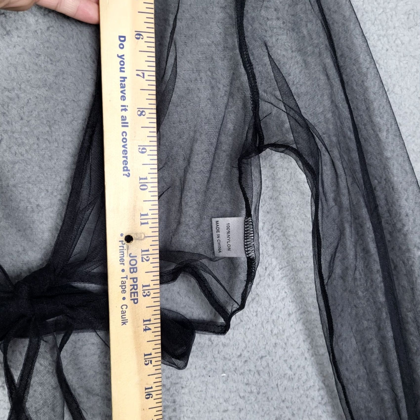 Vintage SEEK THE LABEL Women's Top Size S Tie Front V-Neck Black Nylon Long Sleeve Regular Fit Barer? Size S / US 4 / IT 40 - 3 Thumbnail