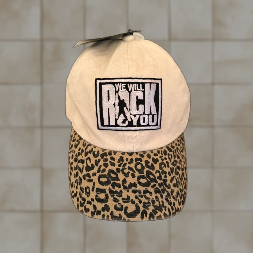 Vintage QUEEN We Will Rock You Cheetah Print Hat Baseball Cap David and Young Unisex Adults Adjustable Black 80s Rock Music Cap Size ONE SIZE - 1 Thumbnail