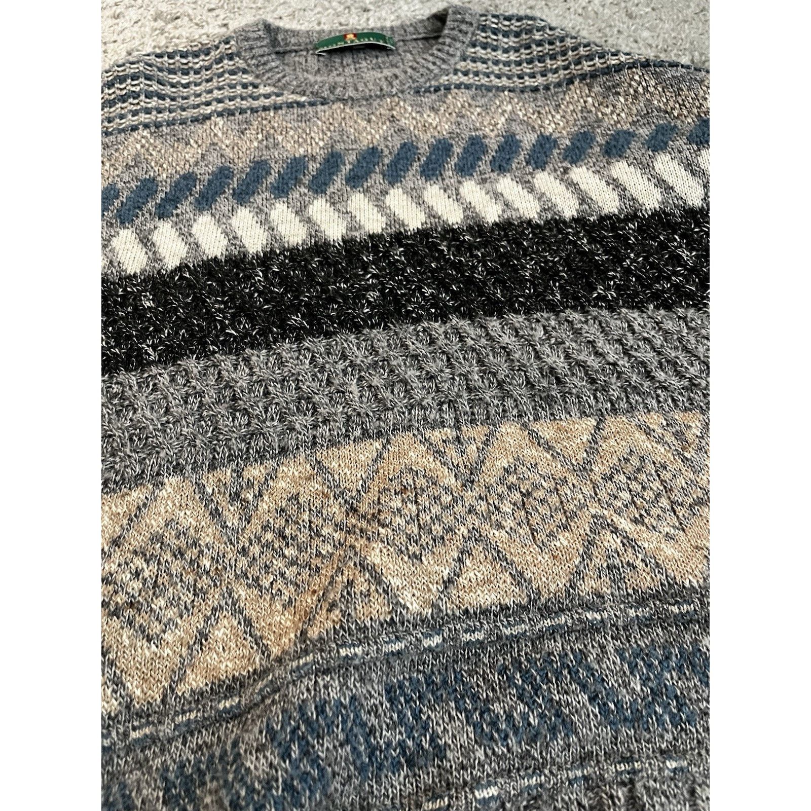 Montagut Vintage Montagut Sweater Mens Large Gray Pattern Knit Italy Size US L / EU 52-54 / 3 - 11 Thumbnail