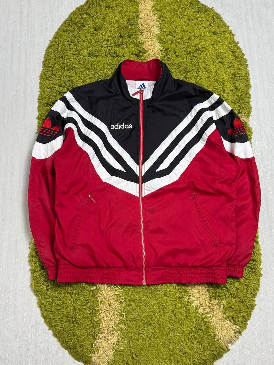 Adidas 90s Adidas Vintage Nylon Track Jacket Striped Size US L / EU 52-54 / 3 - 1 Thumbnail