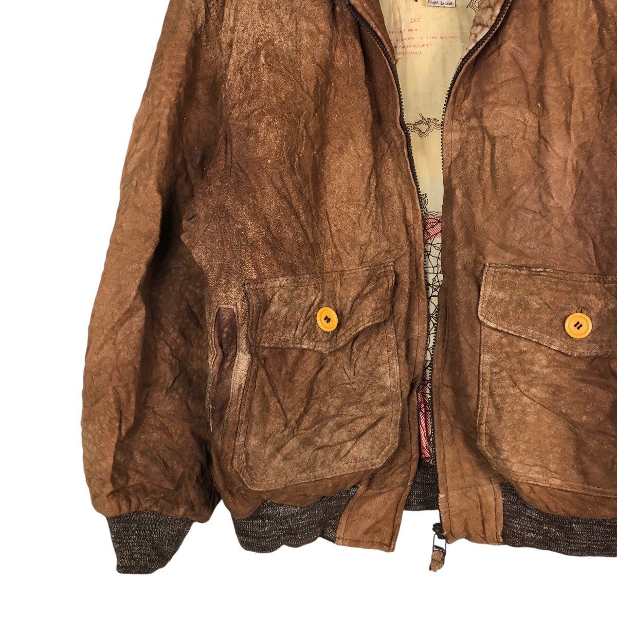Vintage Vintage Military Type A-2 Flight Jacket Genuine Leather Usa Size US L / EU 52-54 / 3 - 5 Thumbnail