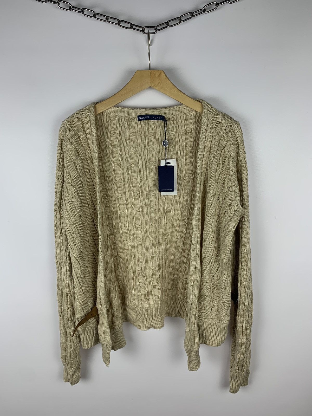 Ralph Lauren New with tags Ralph Lauren Cable Knit Linen Cardigan Belted Size L / US 10 / IT 46 - 12 Thumbnail