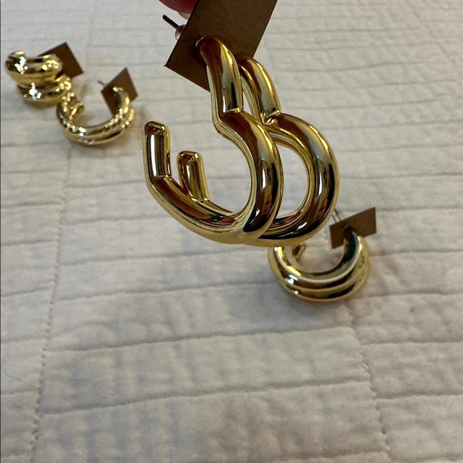 Other Chic Gold-Tone Textured Fashion Hoop Earrings Set of 4 Size ONE SIZE - 5 Thumbnail