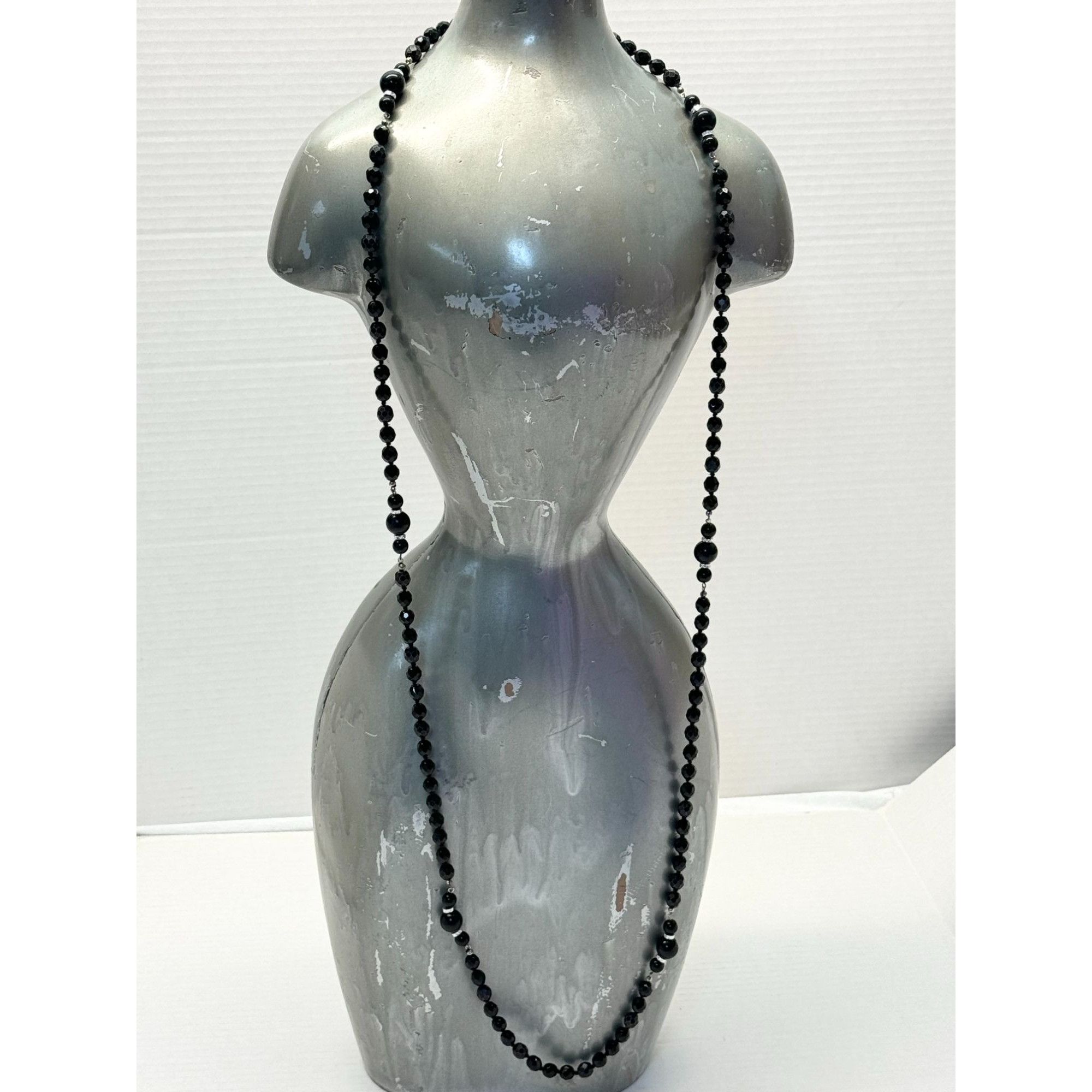 Vintage Vintage black beaded glass long necklace Size ONE SIZE - 5 Thumbnail