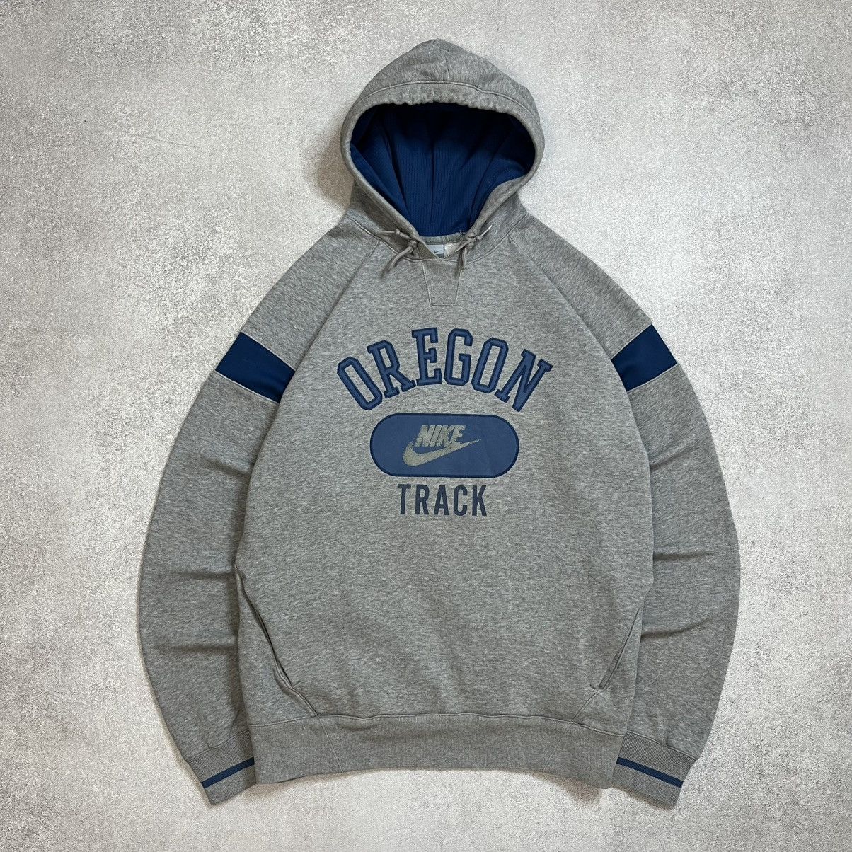 Nike × Vintage Vintage hoodie Nike 90s Oregon Drill track big Swoosh Logo M Size US M / EU 48-50 / 2 - 2 Thumbnail