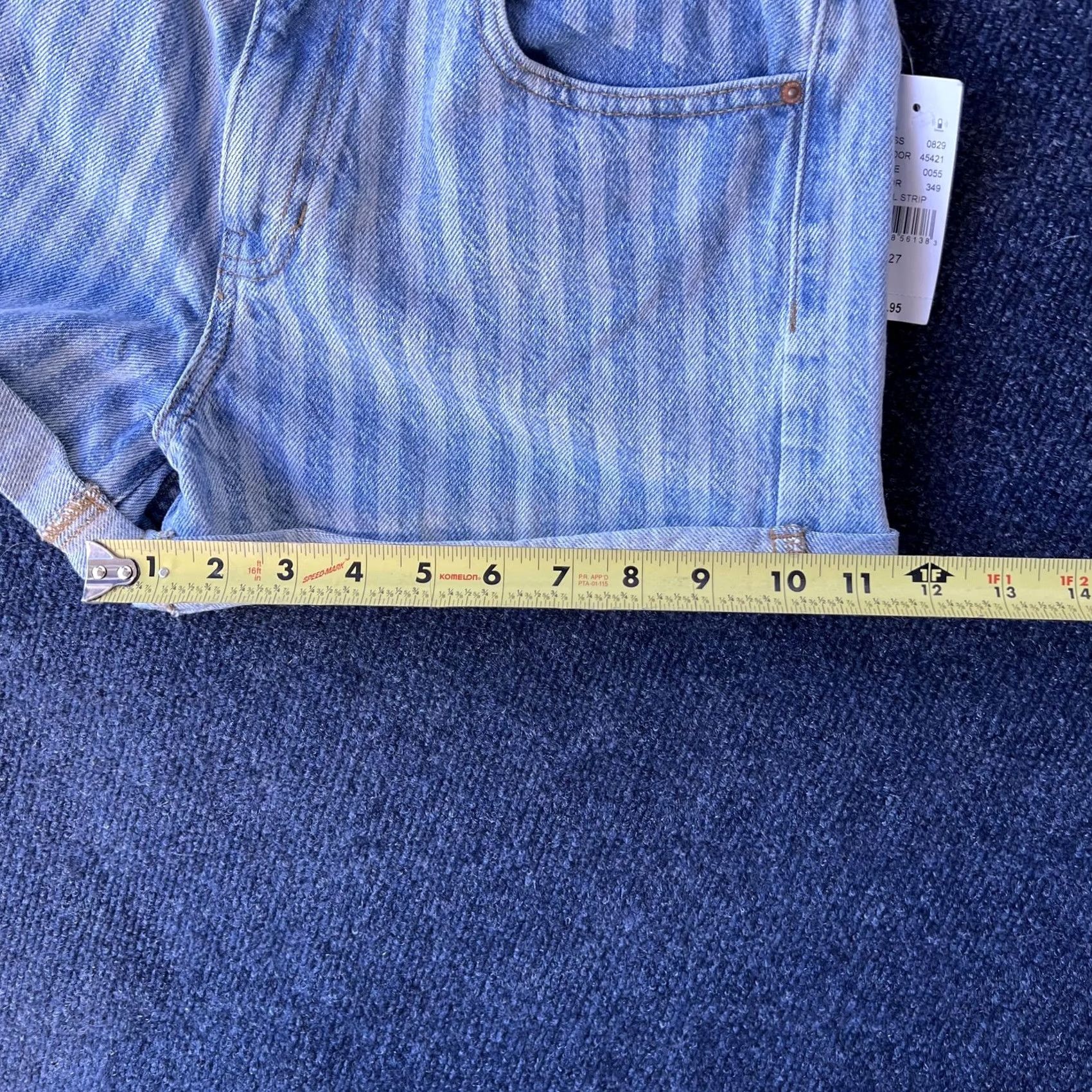Pacsun PacSun Shorts Womens 27 Light Wash Mom Short Denim Tonal Stripe High Rise Cuffed Size 27" / US 4 / IT 40 - 7 Thumbnail