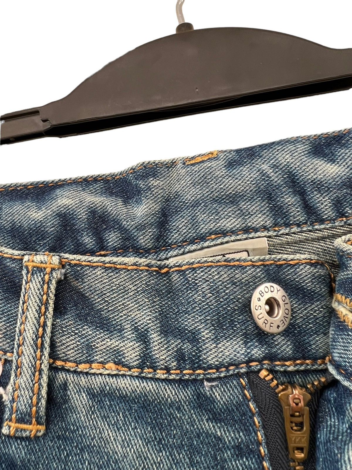 Body Glove Vintage Y2K Body Glove Distress Dirty Muddy Denim Jeans Size US 31 - 7 Thumbnail