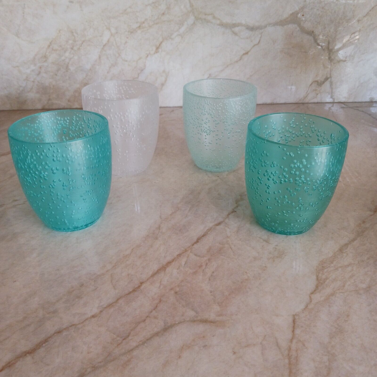 Other 4 Frosted Turquoise Drinking Tumbler BUBBLES Non-Breakable Size ONE SIZE - 4 Thumbnail