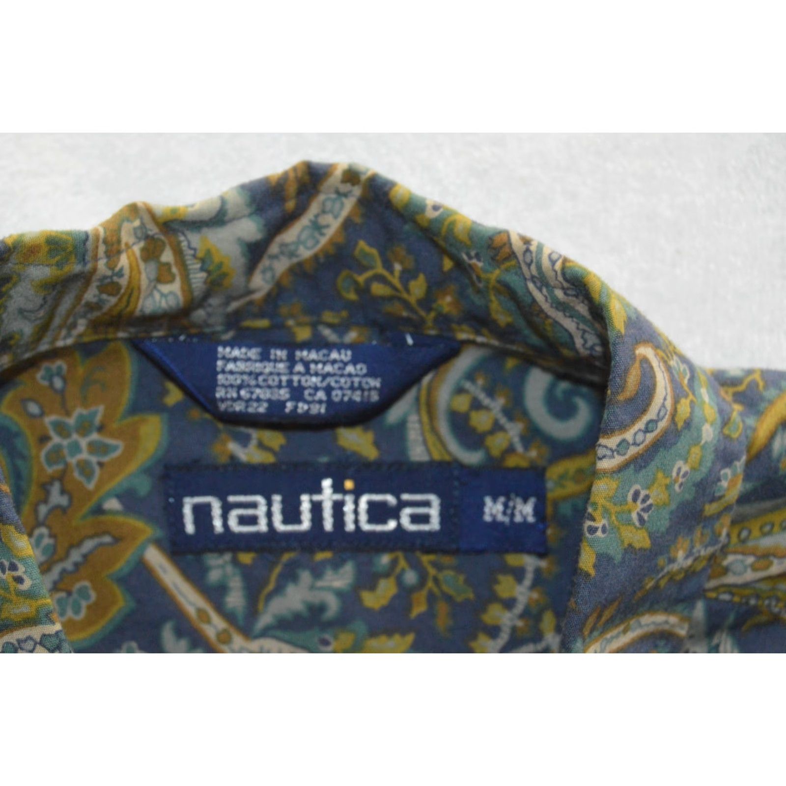 Nautica Nautica Shirt Men M Multicolor Paisley Short Sleeve Casual Cotton Button-Up Size US M / EU 48-50 / 2 - 4 Thumbnail