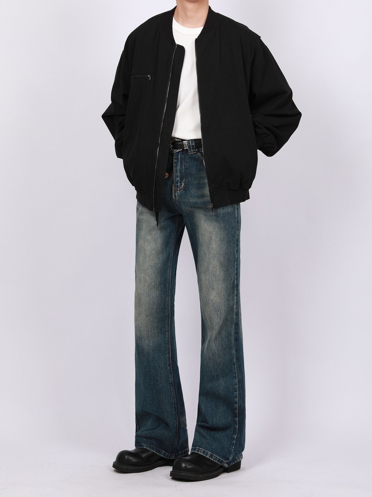 Japanese Brand × Jean American loose straight distressed cleanfit flared jeans Size US 32 / EU 48 - 5 Thumbnail