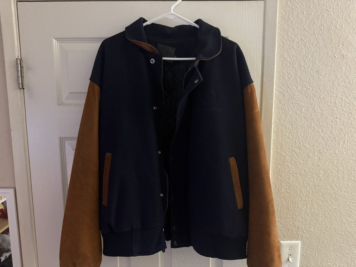 Mercedes-Benz Mercedes Benz Jacket Men’s L Blue Brown Leather Wool Bomber Size US L / EU 52-54 / 3 - 8 Thumbnail